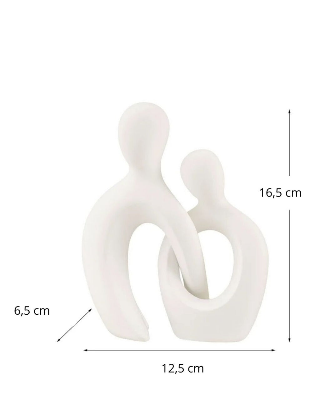 Escultura De Casal Em Resina Estilo Nórdico Moderna Compacta - Branco Casa Elège