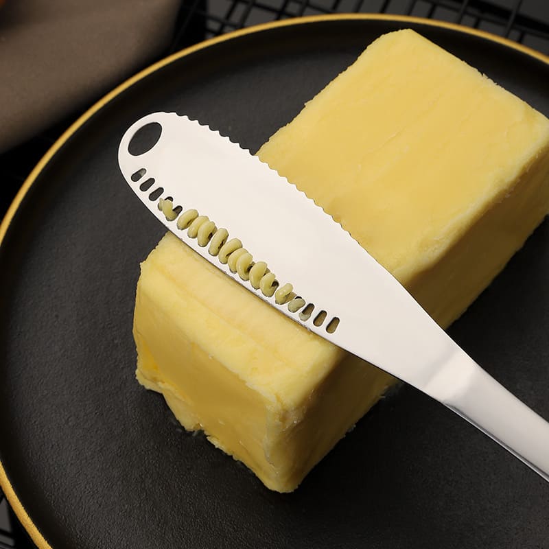 Espátula de Aço Inox Serrilhada para Manteiga e Geleias - Prata Casa Elège