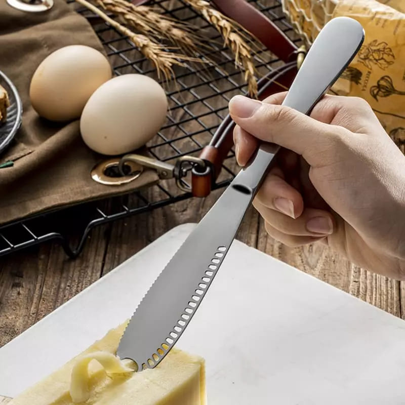 Espátula de Aço Inox Serrilhada para Manteiga e Geleias - Casa Elège