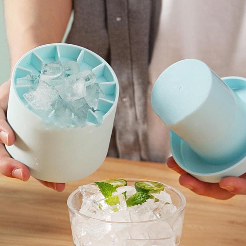 Forma de Gelo Redonda em Silicone com Tampa Hermética - Casa Elège