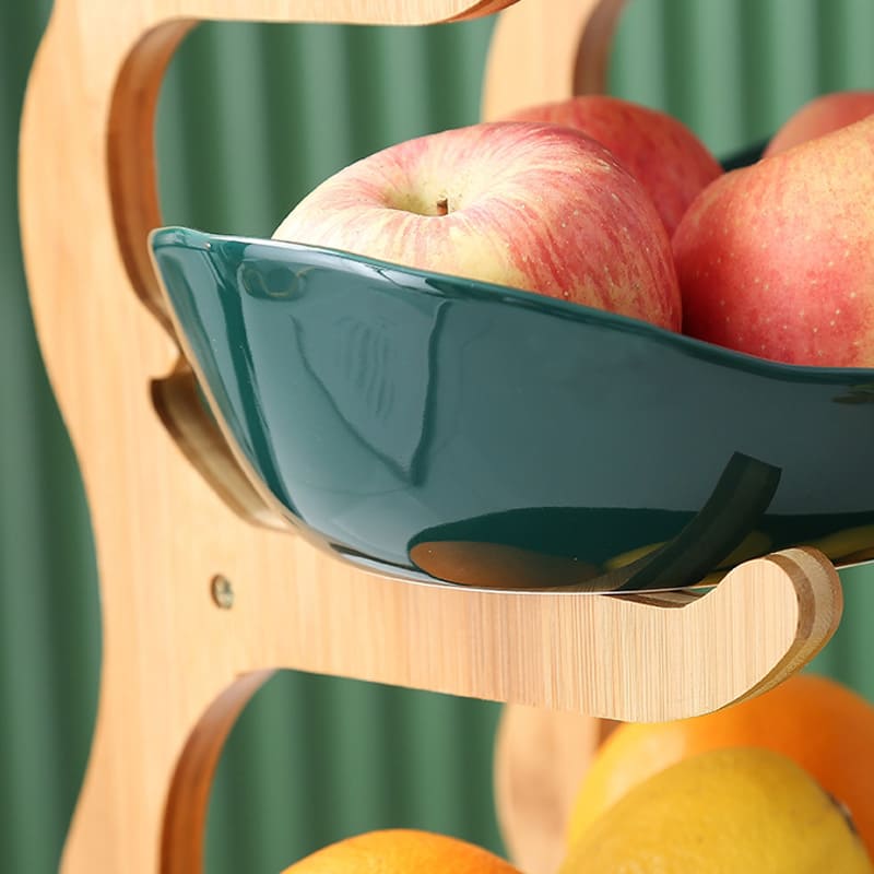 Fruteira de Mesa em Bambu com Cestas Organizadora - Casa Elège