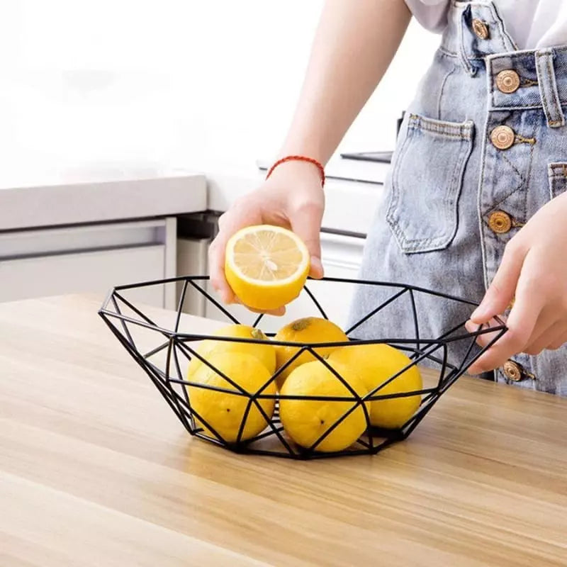 Fruteira Cesta de Mesa em Metal Durável e Sofisticada - Casa Elège
