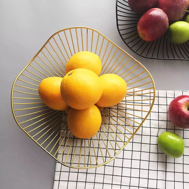 Fruteira Cesta de Mesa em Metal Durável e Sofisticada - Casa Elège