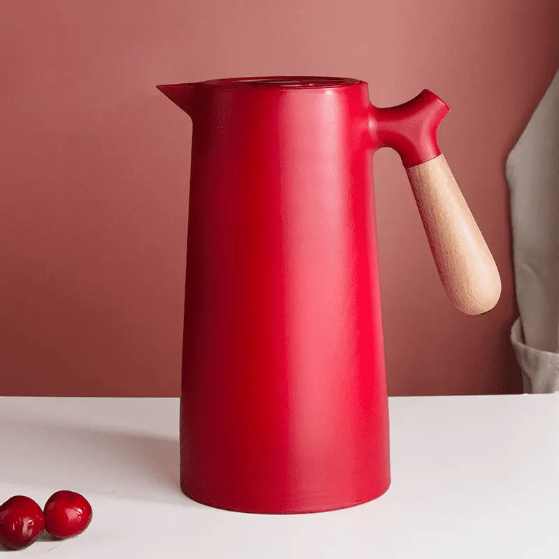 Garrafa Térmica 1L Em Vidro Borossilicato - Vermelho Casa Elège