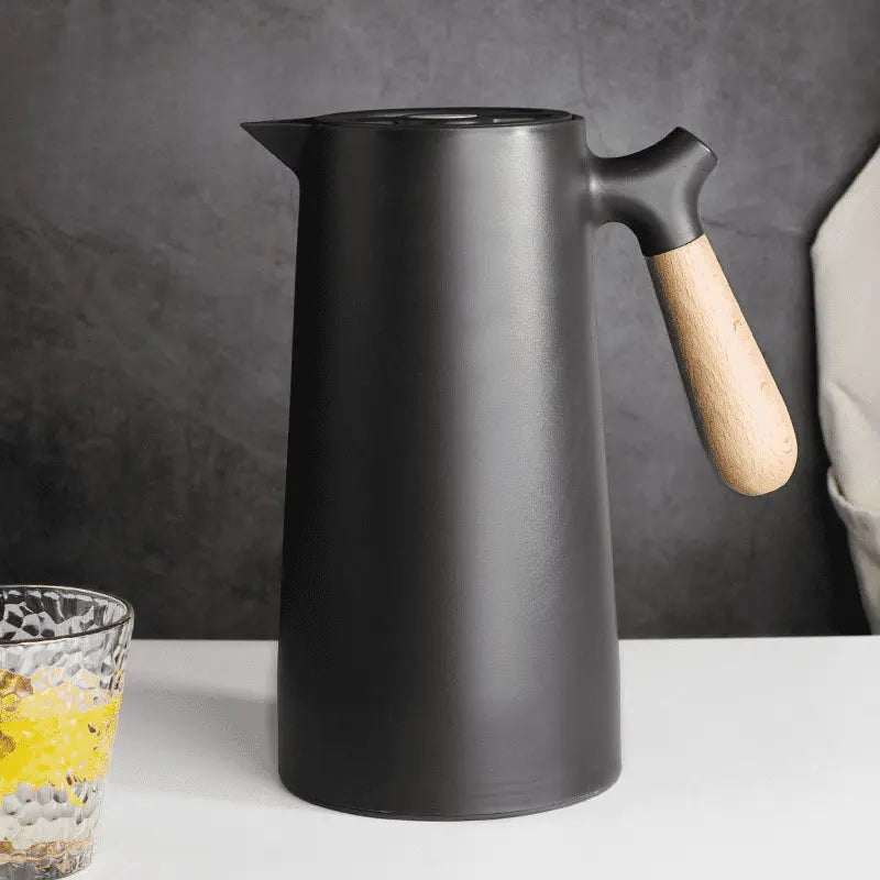 Garrafa Térmica 1L Em Vidro Borossilicato - Preto Casa Elège