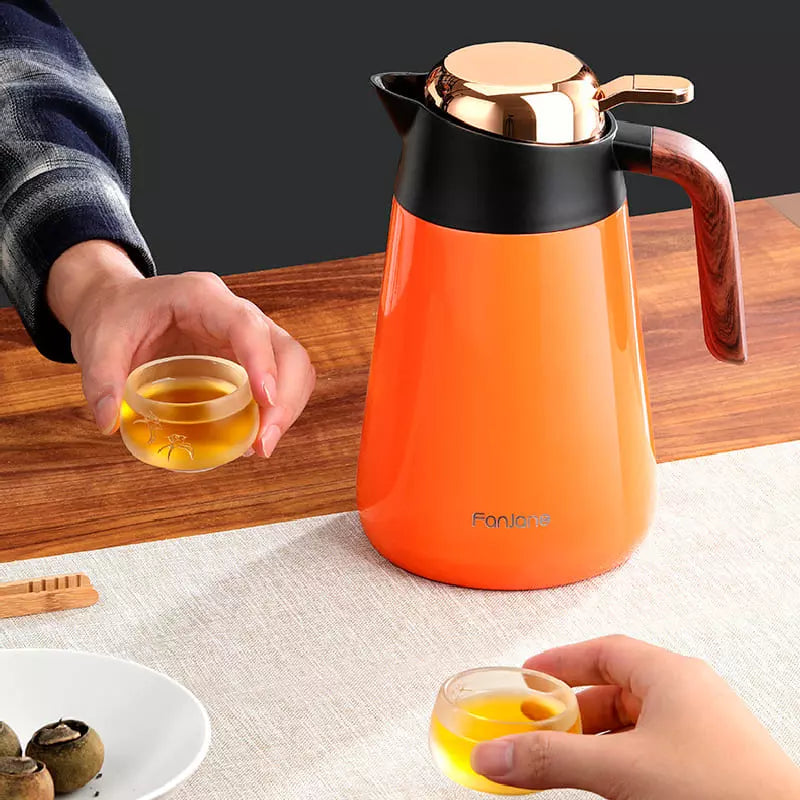 Garrafa Térmica de Inox 1,6L com Separador de Chá - Laranja 1600ml Casa Elège