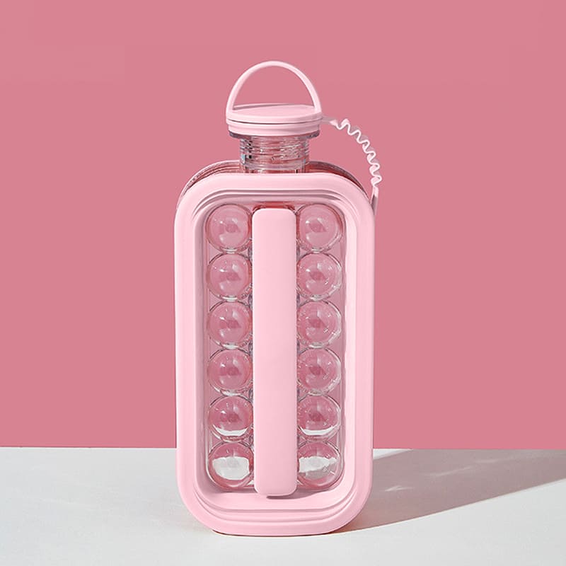 Garrafa De Água Com Forma De Gelo Esférica Reutilizável - Rosa Casa Elège