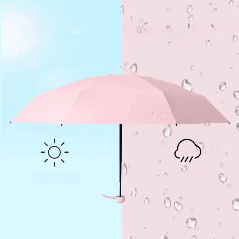 Mini Guarda-Chuva com Estojo Compacto e Proteção UV - Casa Elège