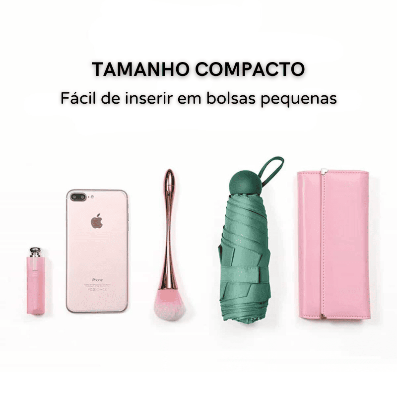 Mini Guarda-Chuva com Estojo Compacto e Proteção UV - Casa Elège