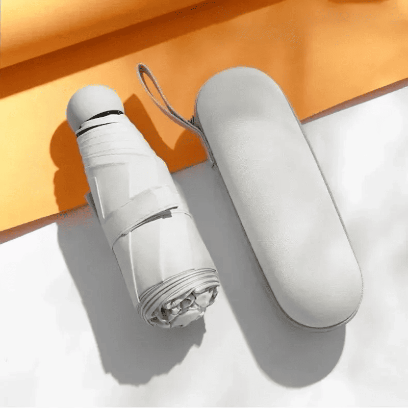 Mini Guarda-Chuva com Estojo Compacto e Proteção UV - Off White Casa Elège
