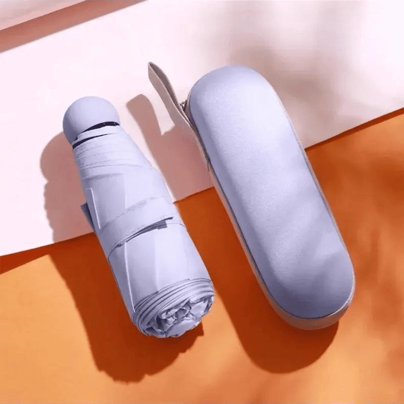 Mini Guarda-Chuva com Estojo Compacto e Proteção UV - Roxo Casa Elège
