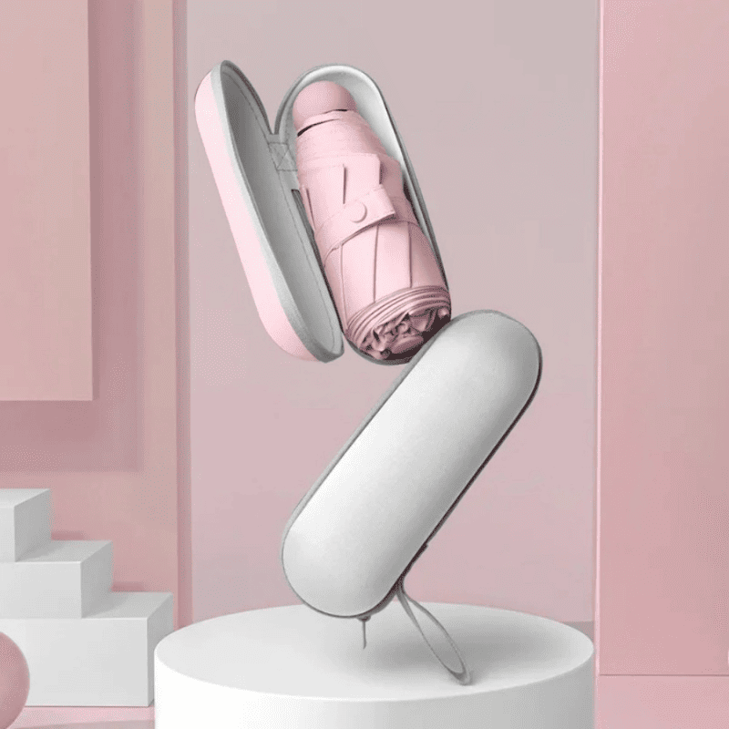 Mini Guarda-Chuva com Estojo Compacto e Proteção UV - Casa Elège
