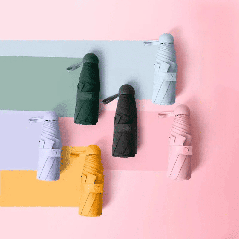 Mini Guarda-Chuva com Estojo Compacto e Proteção UV - Casa Elège