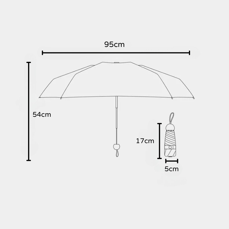 Mini Guarda-Chuva com Estojo Compacto e Proteção UV - Casa Elège