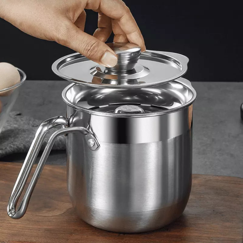 Jarra de Inox 1,5L com Separador de Gema e Tampa - 1500ml Casa Elège