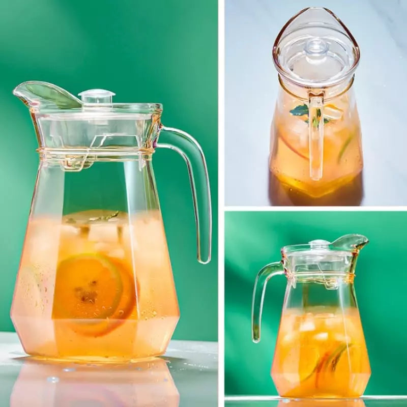 Jarra de Vidro Borossilicato 1,8L com Tampa e Bico Elegante - Casa Elège