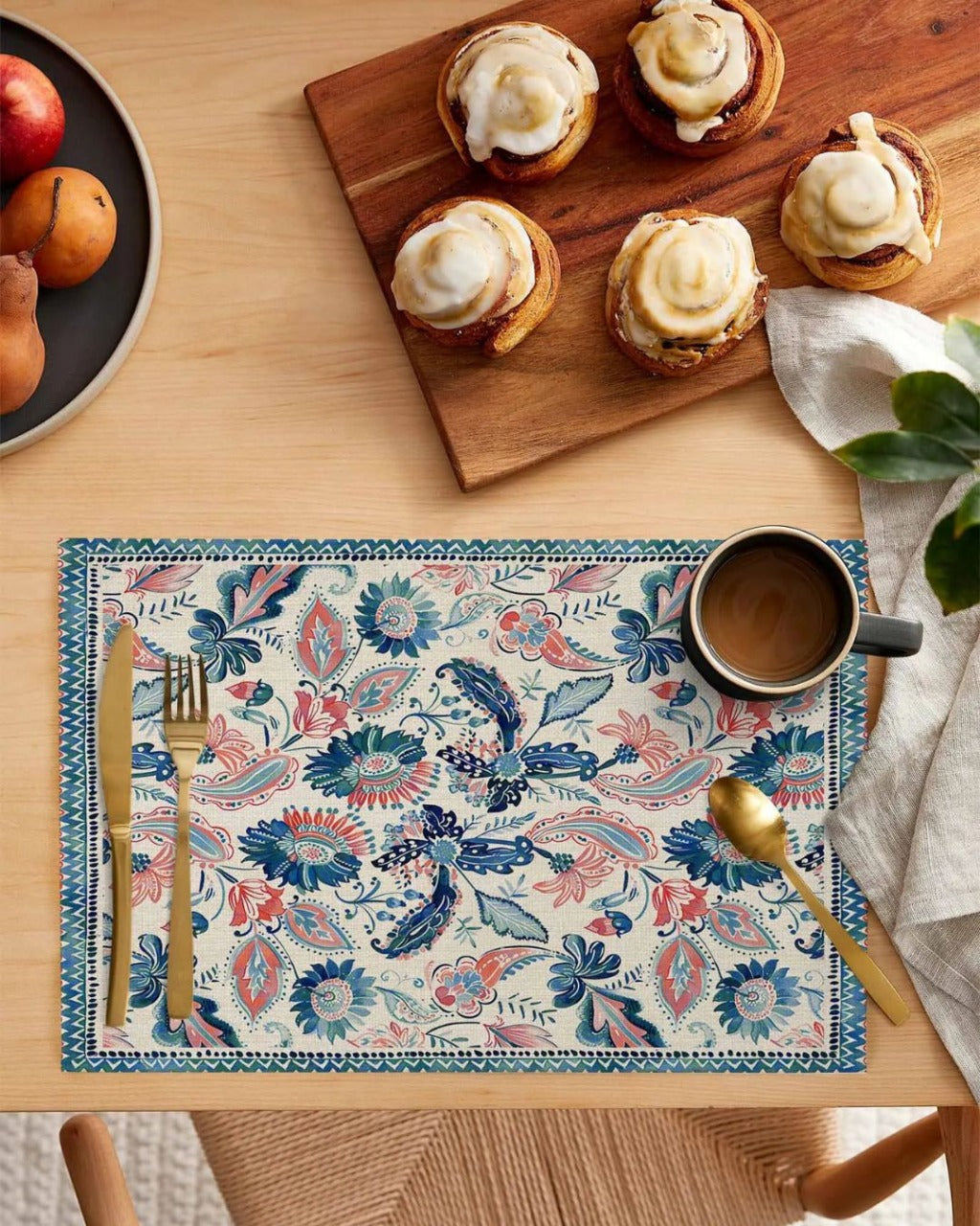 Jogo Americano em Tecido com Estampa Floral - Casa Elège
