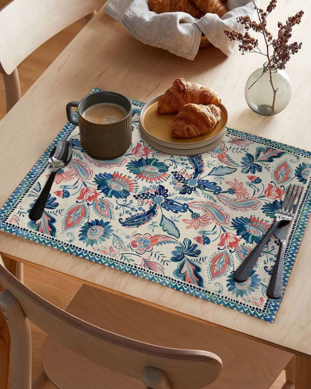Jogo Americano em Tecido com Estampa Floral - Casa Elège