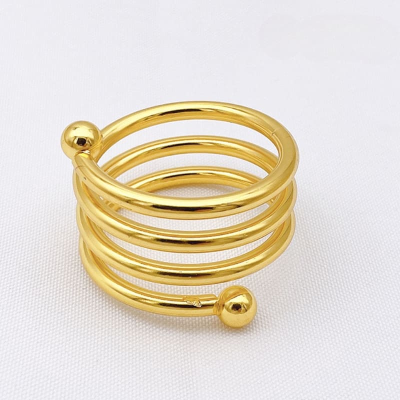 Jogo de Guardanapos de Cetim 12 Peças 30cm Colorido - 6x Anéis de Guardanapo Espiral Dourado Casa Elège