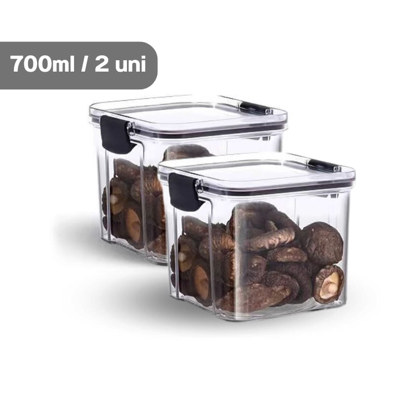 Jogo de Potes Herméticos em Plástico com Travas - 4 Peças - 700ml 2 unidades Casa Elège