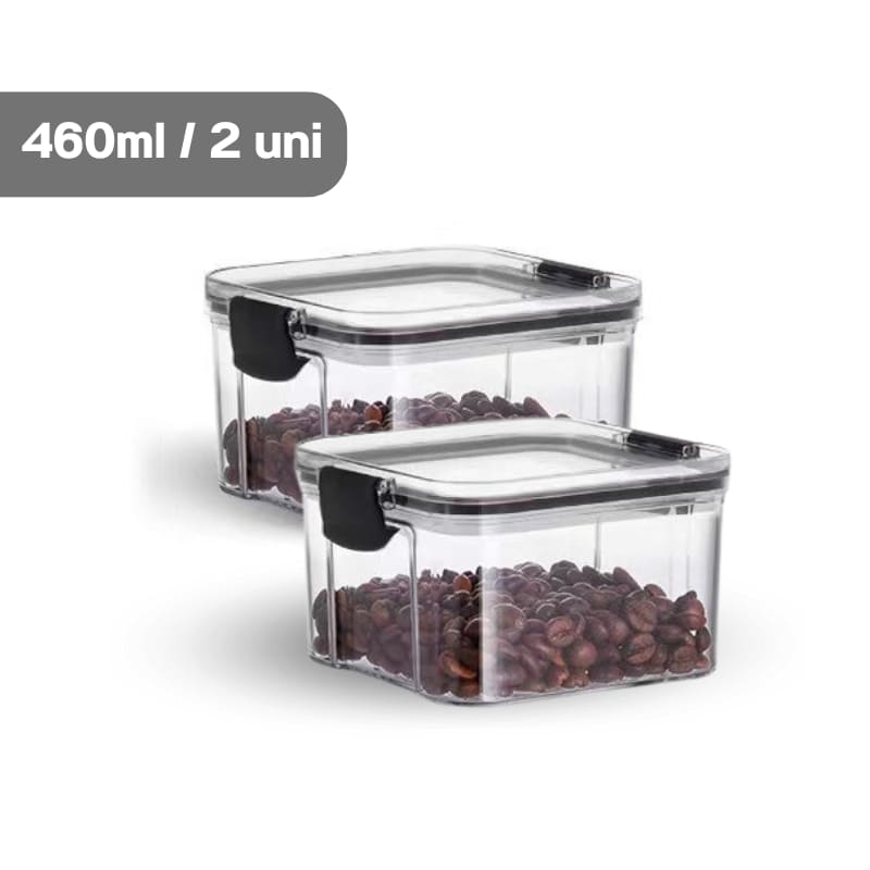 Jogo de Potes Herméticos em Plástico com Travas - 4 Peças - 460ml 2 unidades Casa Elège