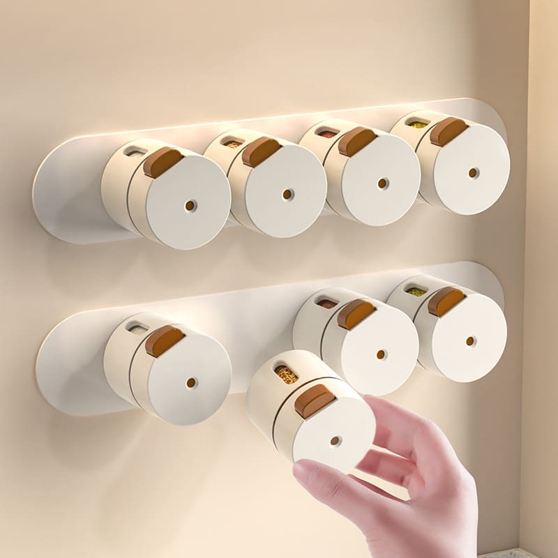 Porta-Temperos Magnético 6 Peças Com Medidor - Casa Elège