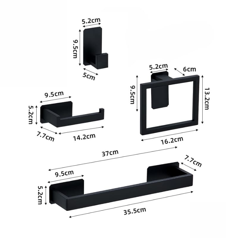 Kit Acessórios Para Banheiro Em Aço Inox 5 Peças - Casa Elège