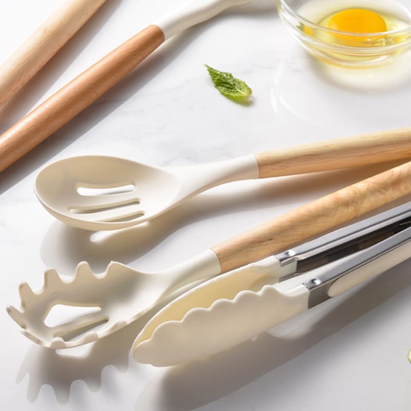 Kit de Utensílios em Silicone 14 Peças com Organizador - Casa Elège