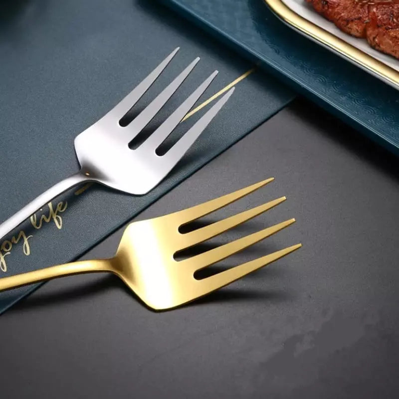 Kit de Utensílios de Cozinha em Aço Inox Dourado Sofisticado - Casa Elège