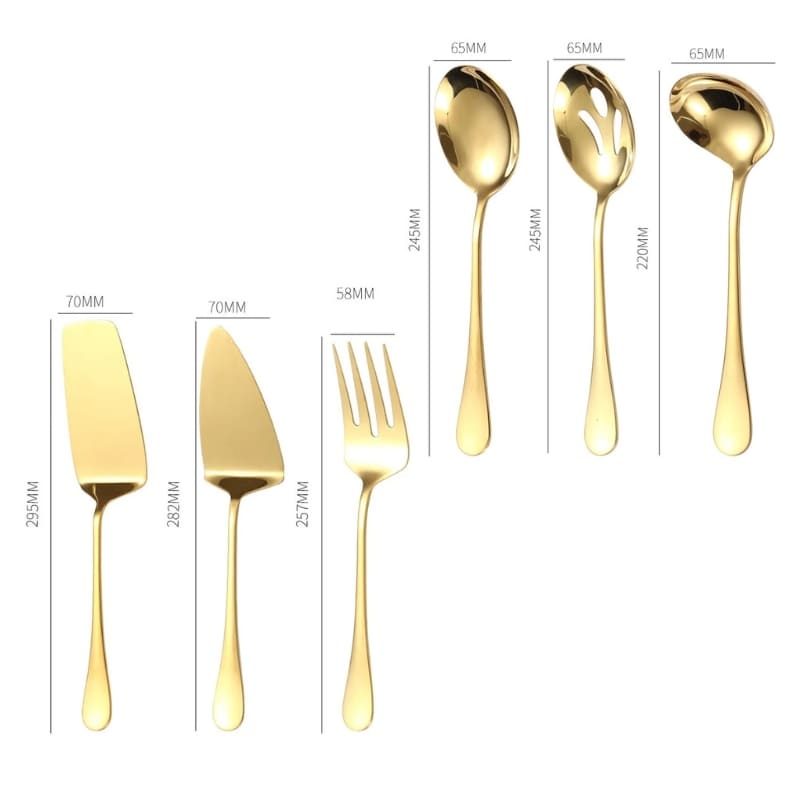 Kit de Utensílios de Cozinha em Aço Inox Dourado Sofisticado - Casa Elège