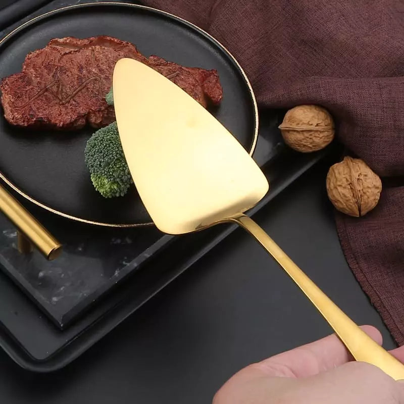 Kit de Utensílios de Cozinha em Aço Inox Dourado Sofisticado - Casa Elège