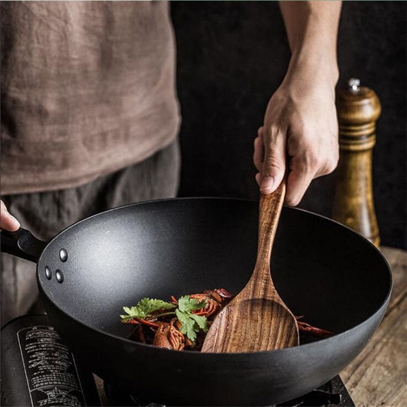 Kit Utensílios De Cozinha Em Madeira Teca - 7 Peças - Casa Elège