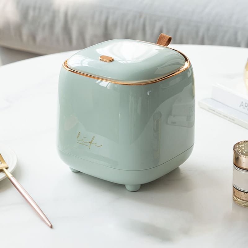 Lixeira de Mesa Decorativa em Metal Resistente Compacta - Verde Casa Elège