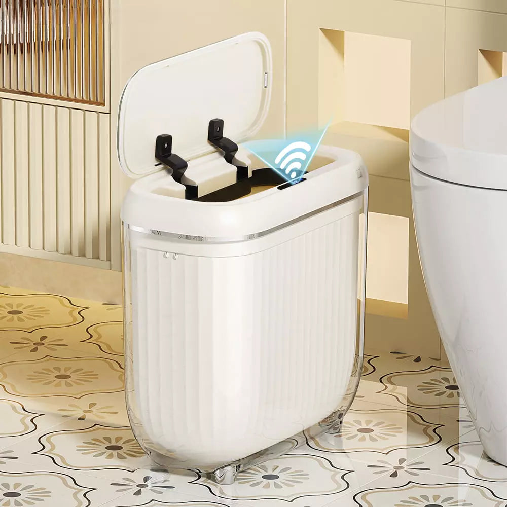 Lixeira Automática em Acrílico com Sensor e Ação Tátil - Casa Elège