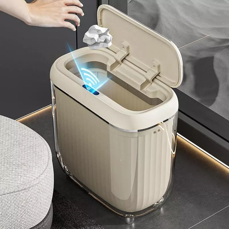 Lixeira Automática em Acrílico com Sensor e Ação Tátil - Casa Elège