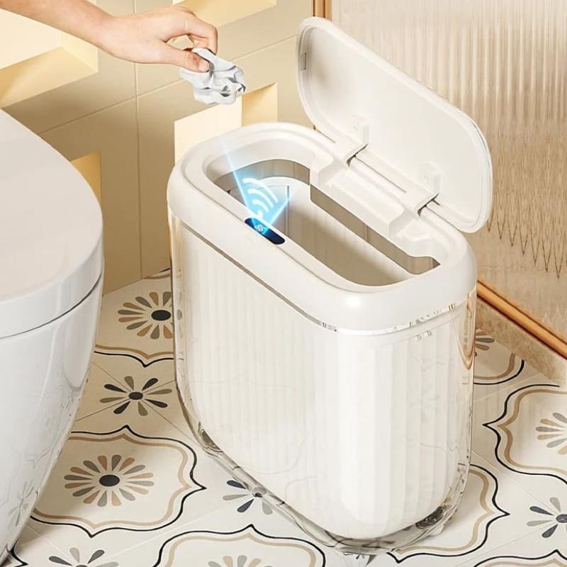 Lixeira Automática em Acrílico com Sensor e Ação Tátil - Casa Elège