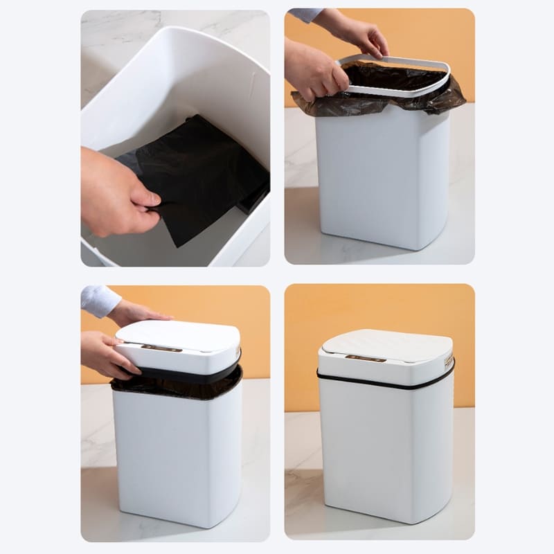 Lixeira Automática Com Sensor 15L Em Aço Inox Elegante - Casa Elège