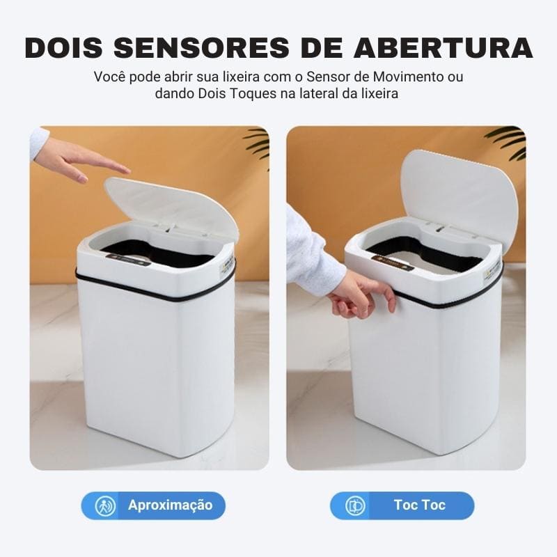 Lixeira Automática Com Sensor 15L Em Aço Inox Elegante - Casa Elège