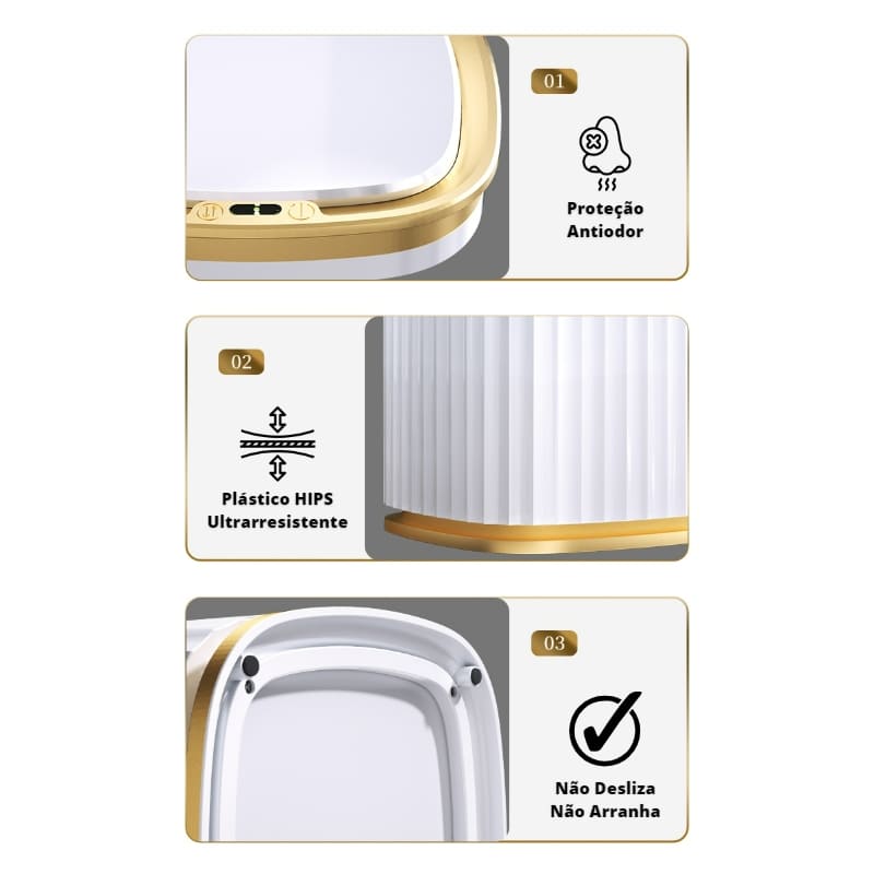 Lixeira Automática com Sensor Inteligente para Banheiro - Casa Elège