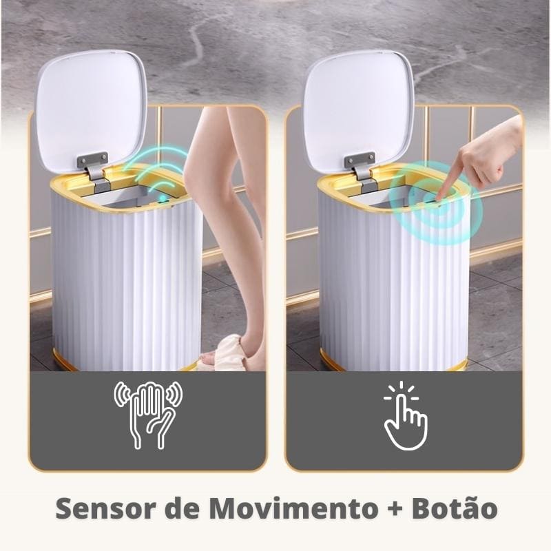 Lixeira Automática com Sensor Inteligente para Banheiro - Casa Elège
