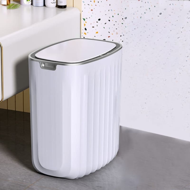 Lixeira Automática com Sensor Inteligente para Banheiro - 12L Retangular Cinza Casa Elège
