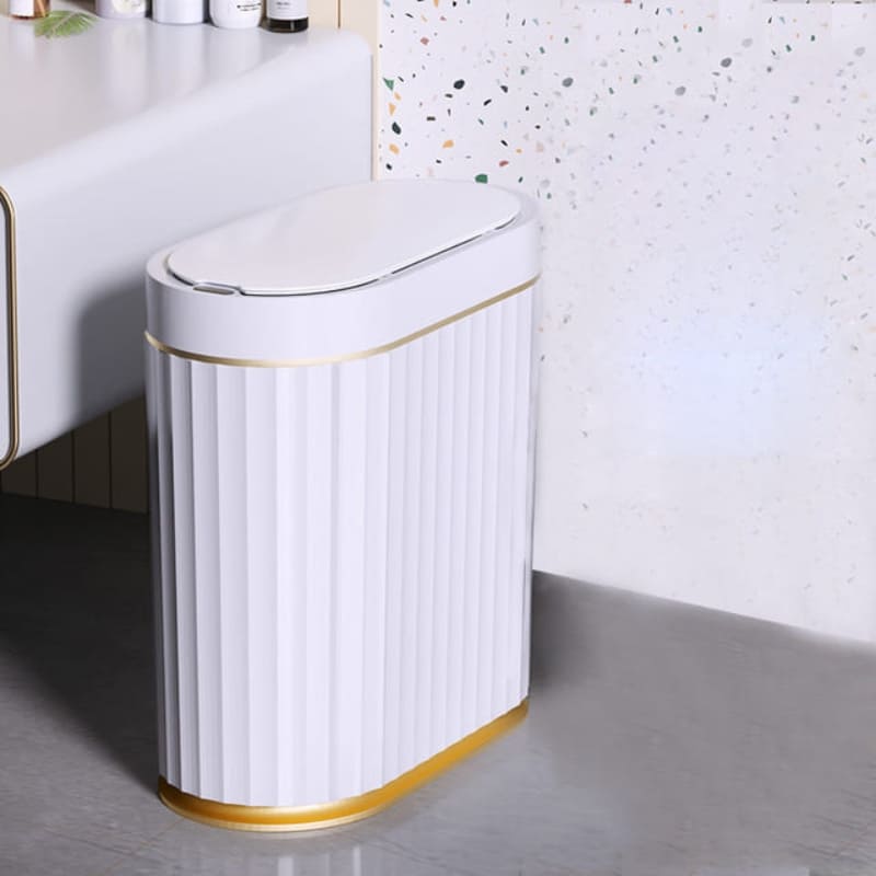 Lixeira Automática com Sensor Inteligente para Banheiro - 7L Oval Casa Elège
