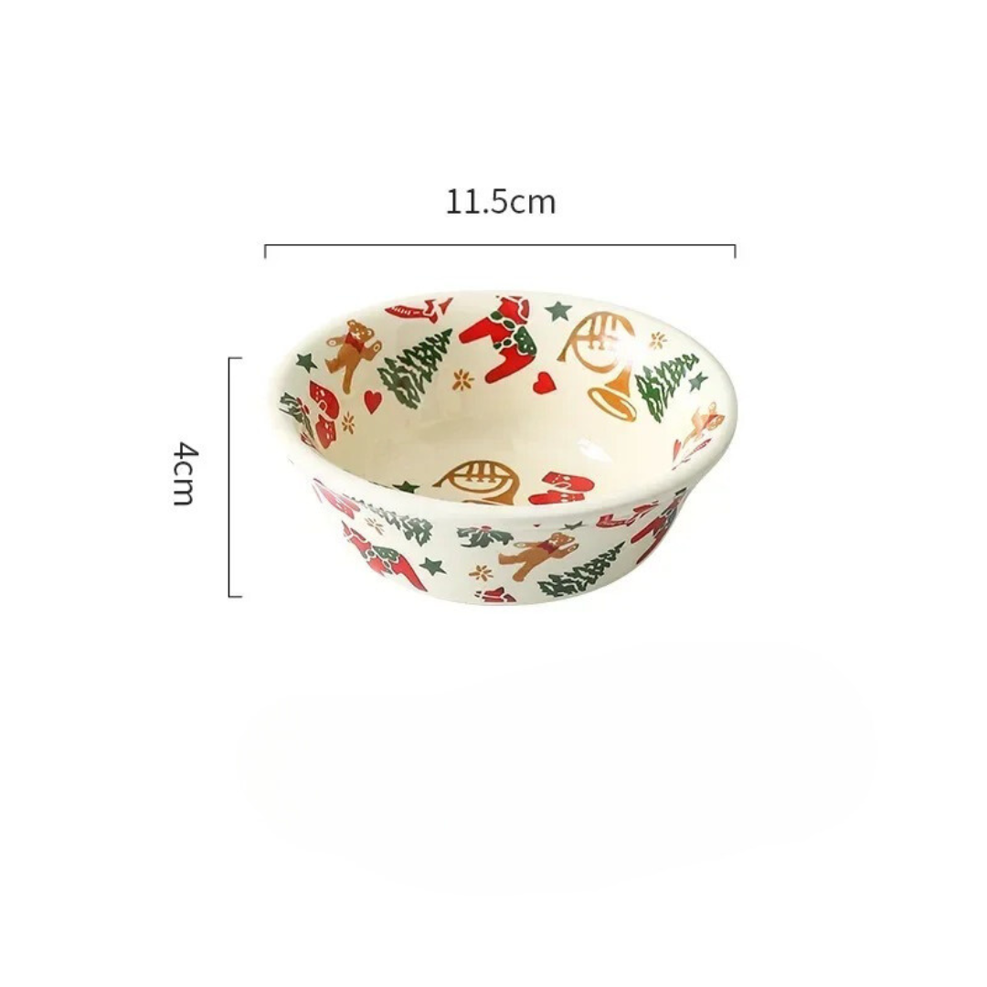 Louças De Cerâmica Natalinas Estilo Retrô Com Bonecos - Bowl 220ml Casa Elège