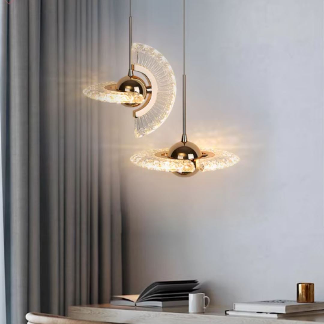 Lustre Pendente LED Nórdico em Metal e Acrílico Sofisticado - Casa Elège