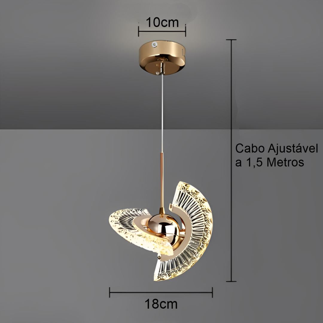 Lustre Pendente LED Nórdico em Metal e Acrílico Sofisticado - Casa Elège