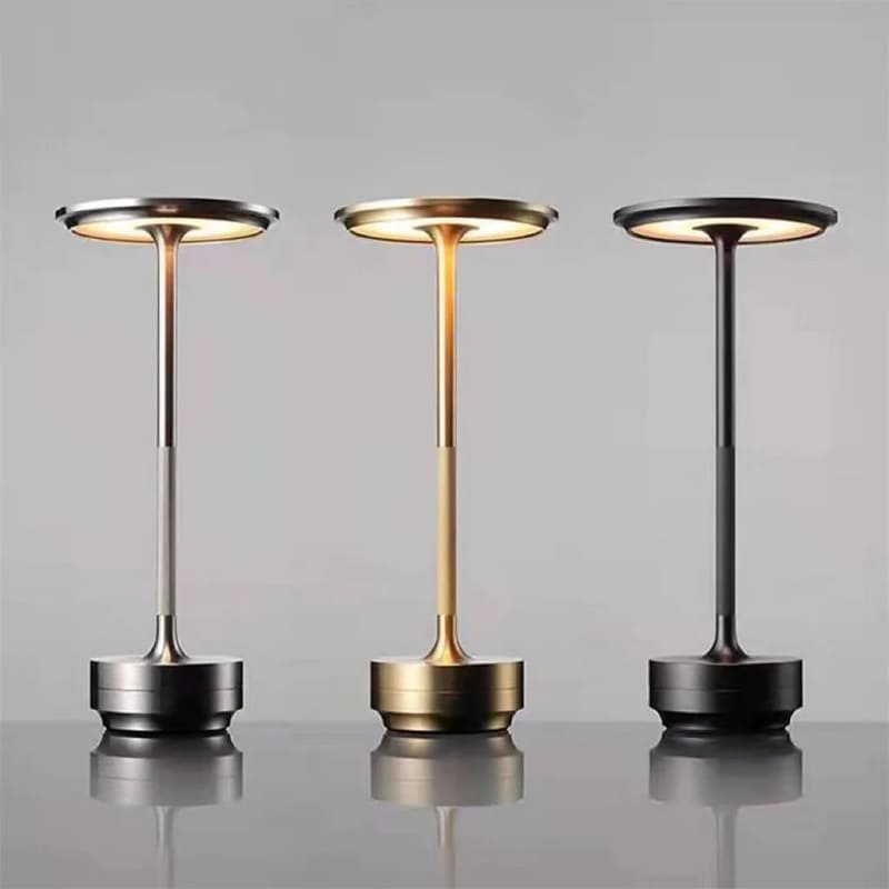 Luminária De Mesa LED Sem Fio Recarregável Em Metal - Casa Elège