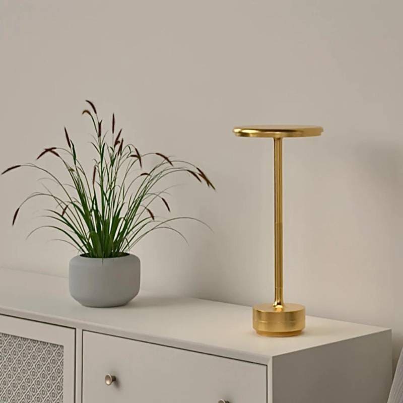 Luminária De Mesa LED Sem Fio Recarregável Em Metal - Casa Elège