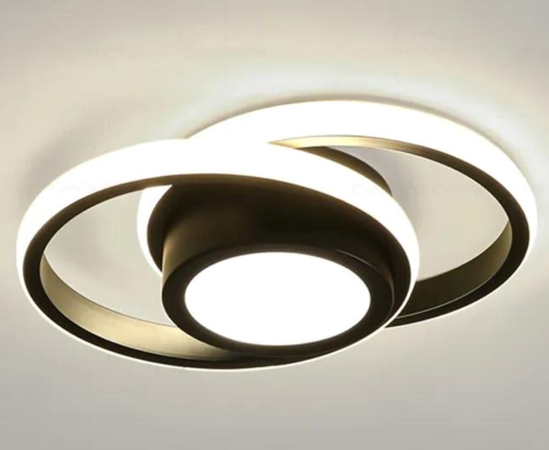 Luminária de Teto LED Plafon Sobrepor Moderna e Minimalista - Preto Fria Casa Elège