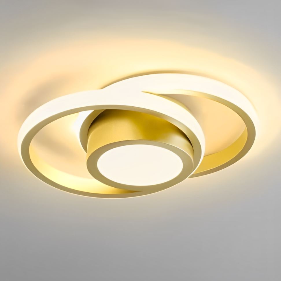 Luminária de Teto LED Plafon Sobrepor Moderna e Minimalista - Dourado Casa Elège