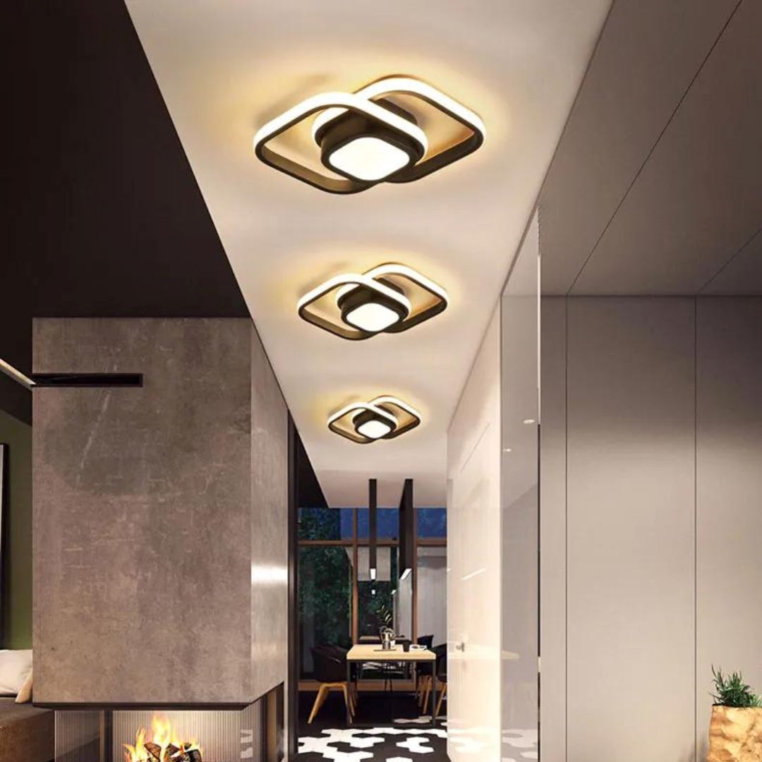 Luminária de Teto LED Plafon Sobrepor Moderna 36W 4000K - Preto Quente Casa Elège
